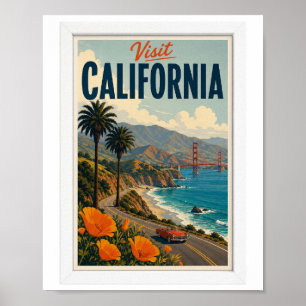 Visit California Travel Vintage Poster