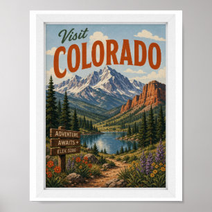 Visit Colorado Travel Vintage Poster