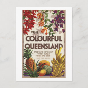 Visit Colourful Queensland Australia Postcard