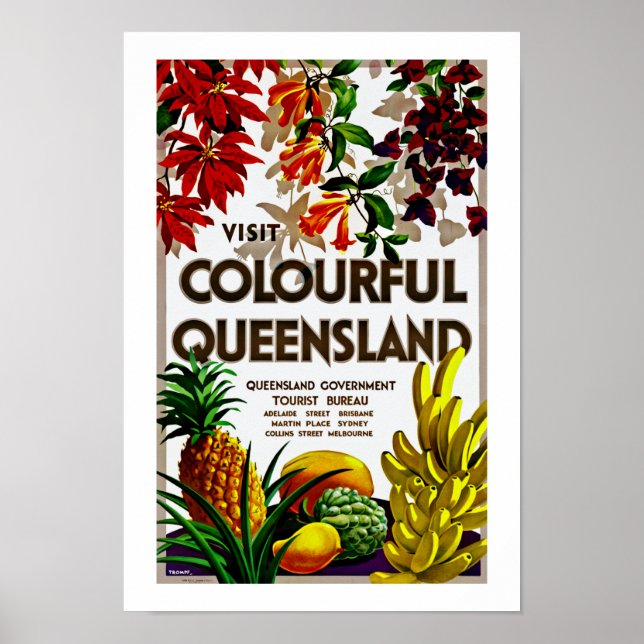 Visit Colourful Queensland Poster (Front)