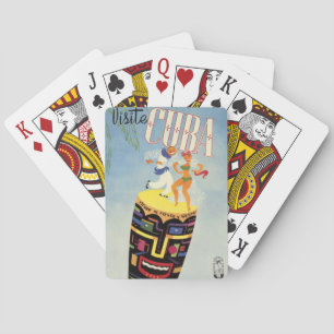 Visit Cuba Tiki Fiesta Siesta Vintage Holiday Isle Playing Cards