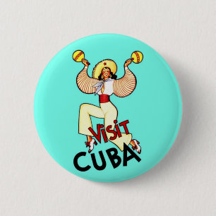 Visit Cuba Vintage Travel 6 Cm Round Badge