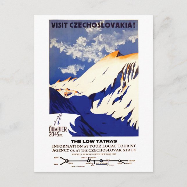 Visit Czechoslovakia Postcard (Front)