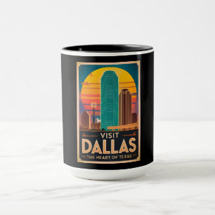 Visit Dallas – Retro Skyline Travel Mug