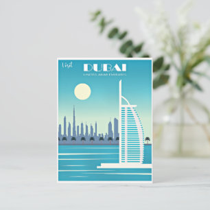 Visit Dubai travel poster Postcard