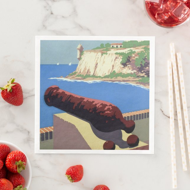 Visit El Morro Fortress, Puerto Rico, Old San Juan Napkin (Insitu)