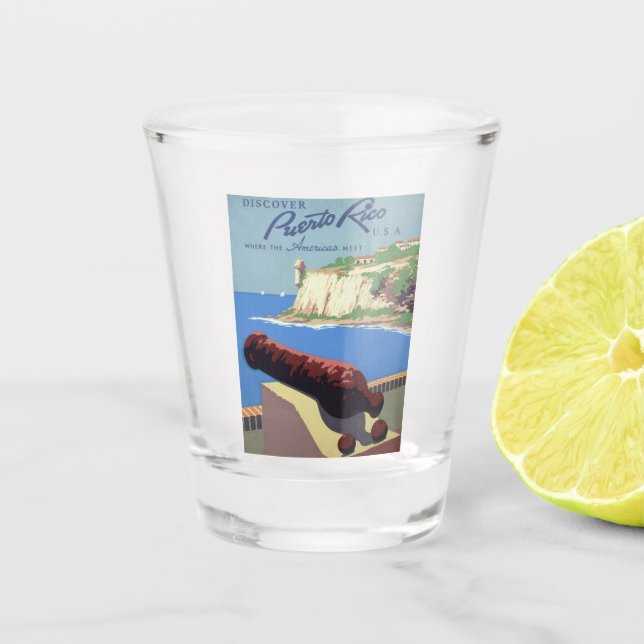 Visit El Morro Fortress, Puerto Rico, Old San Juan Shot Glass (Front)
