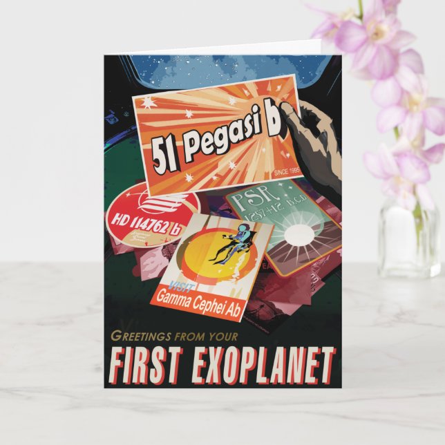 Visit First Exoplanet Found Outside Solar System  Card (Orchid)