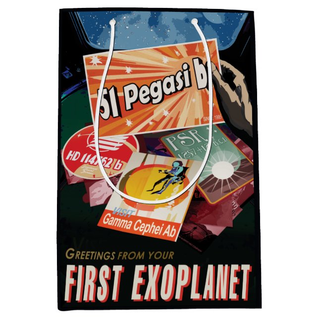 Visit First Exoplanet Found Outside Solar System  Medium Gift Bag (Front)