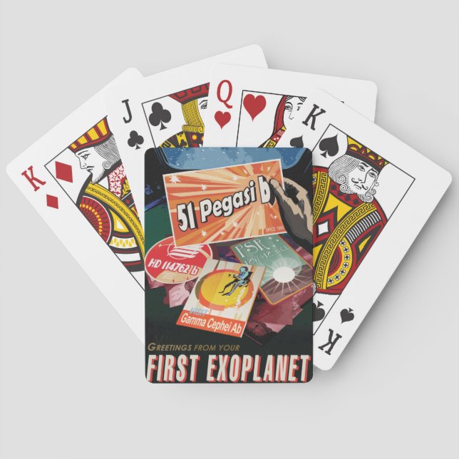 Visit First Exoplanet Found Outside Solar System  Playing Cards (Back)