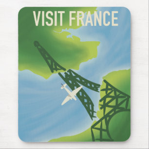 Visit France vintage style travel poster Mouse Pad