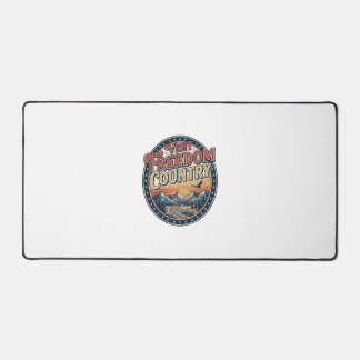 Visit Freedom Country Patriotic Patriotic Travel P Desk Mat