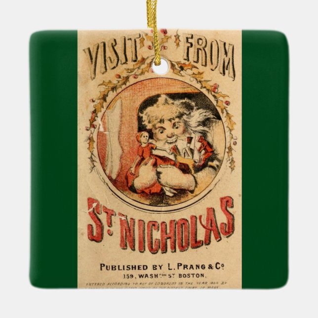 Visit From St. Nicholas Ceramic Ornament (Front)