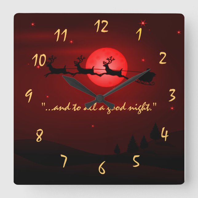 visit from st nicholas Night Before Christms Square Wall Clock (Front)