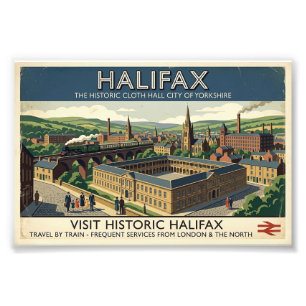 Visit Historic Halifax - Vintage Travel Poster Art