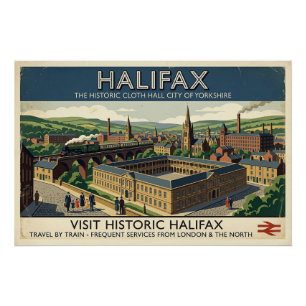 Visit Historic Halifax - Vintage Travel Poster Art