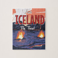 Visit Iceland vintage travel poster