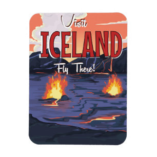 Visit Iceland vintage travel poster Magnet