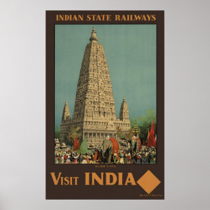 Visit India Budh Gaya Poster