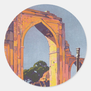 Visit India ~ Delhi Classic Round Sticker