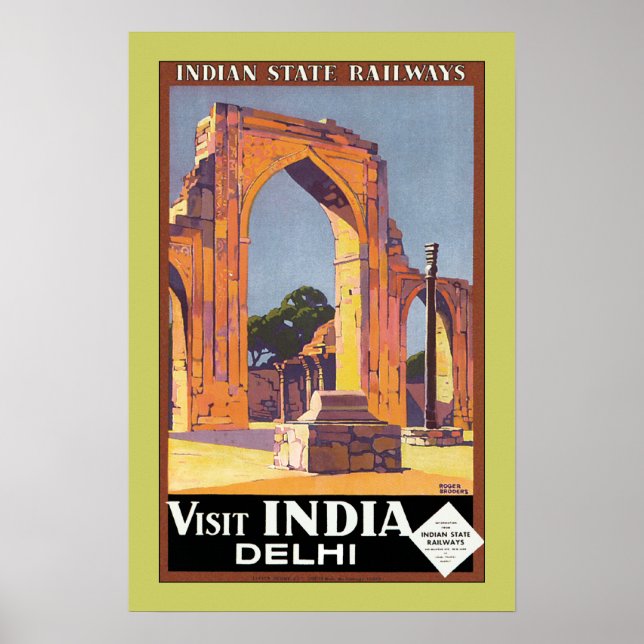 Visit India ~ Delhi Poster (Front)