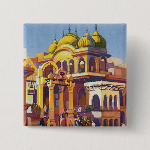 Visit India Muttra 15 Cm Square Badge