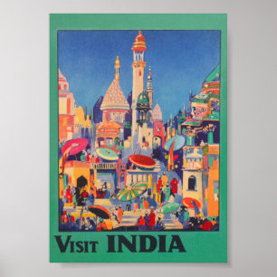 Visit India Vintage Travel Poster