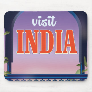 Visit India Vintage travel print. Mouse Pad