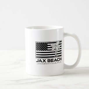 Visit Jacksonville Florida Vacation Usa Flag Palms Coffee Mug