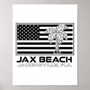 Visit Jacksonville Florida Vacation Usa Flag Palms Poster