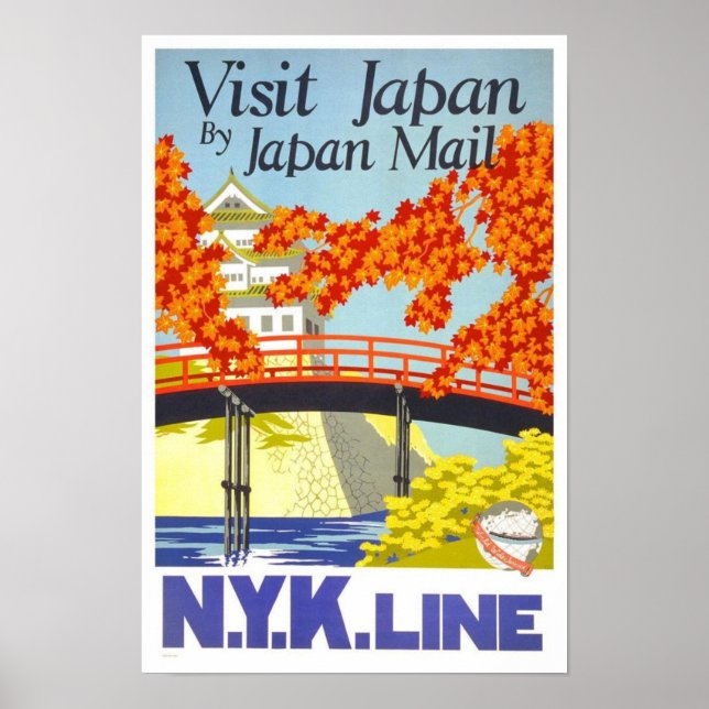 Visit Japan Vintage Travel Poster (Front)