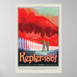 Visit Kepler 186f  NASA Vintage Travel Poster