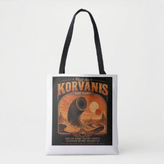 Visit Korvanis – Vintage Desert Planet Travel Post Tote Bag