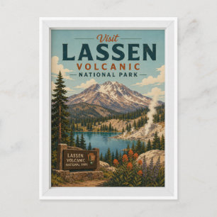 Visit Lassen Volcanic National Park Travel Vintage Postcard