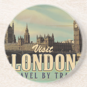 Visit London vintage poster Coaster