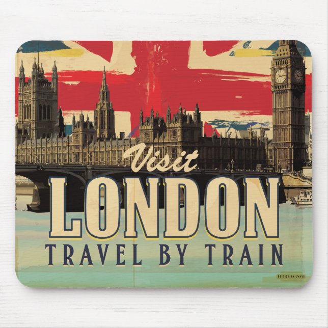 Visit London vintage poster Mouse Pad (Front)