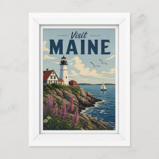 Visit Maine Travel Vintage Postcard