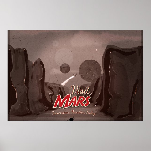 Visit Mars Vintage Poster (Front)