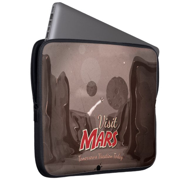 Visit Mars Vintage Poster Laptop Sleeve (Front Right)