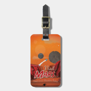 Visit Mars Vintage Poster Luggage Tag