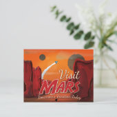 Visit Mars Vintage Poster Postcard (Standing Front)