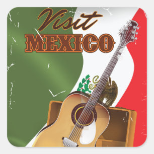 Visit Mexico vintage travel poster Square Sticker