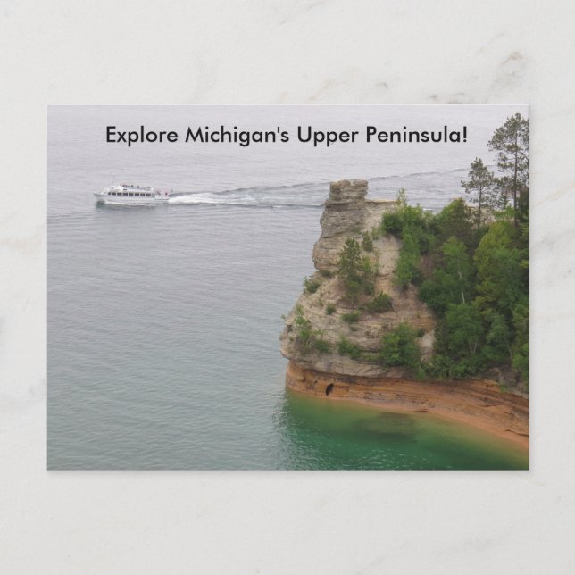 Visit Miners Castle in Michigan's Upper Peninsula Postcard (Front)
