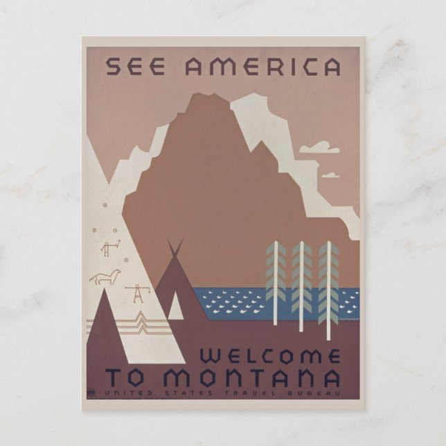 Visit Montana America Vintage Postcard (Front)