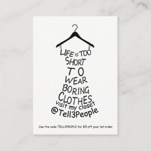 Visit My Closet Business Card Clothes Shopping