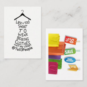 Visit My Closet Business Card Clothes Shopping