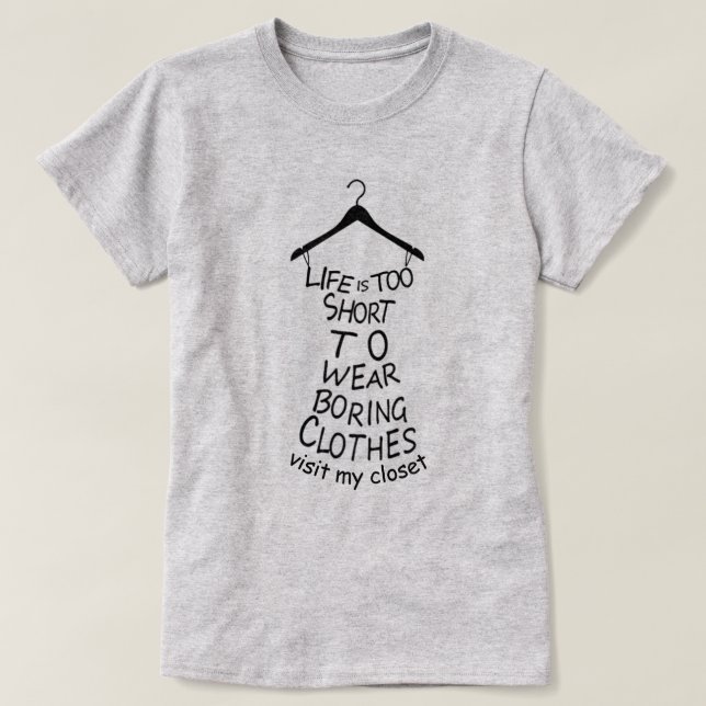 Visit My Closet Womens Grey T-shirt (Design Front)