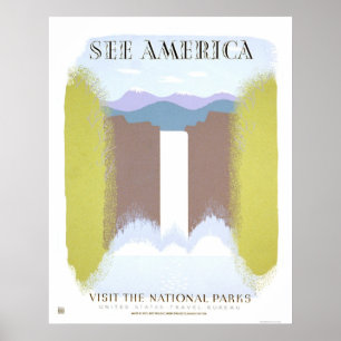 Visit National Parks 1940 WPA Poster