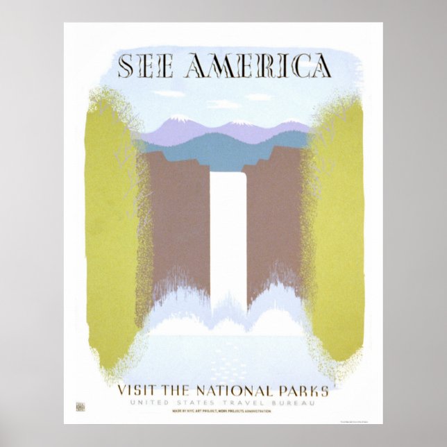 Visit National Parks 1940 WPA Poster (Front)