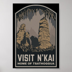 Visit N'kai Travel Poster Lovecraft Tsathoggua